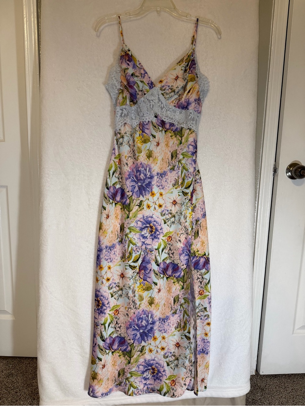 Astr Floral Maxi Dress in Purple, Green, Pink